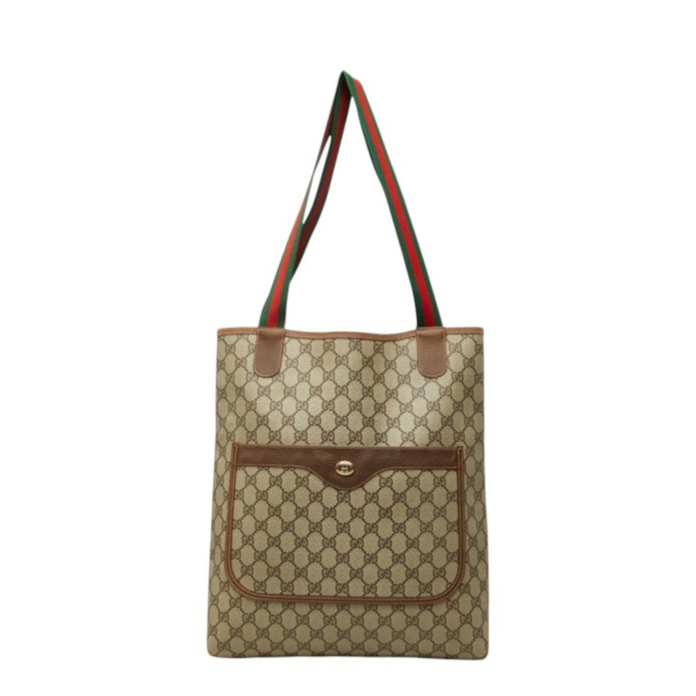 Gucci Old GG Plus Sherry Line Shoulder Bag Tote 89 02 003 Beige Women's GUCCI